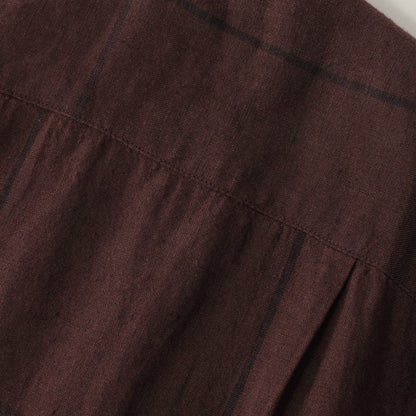 LARGE WINDOWPANE LINEN DRESS