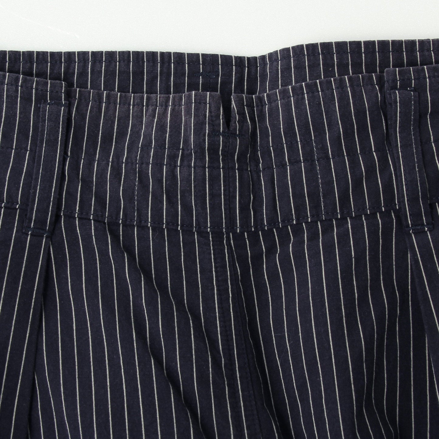 COTTON LINEN STRIPE TROUSERS