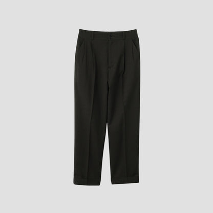 FINE CHECK WOOL TROUSERS