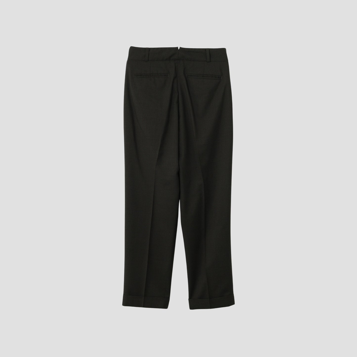 FINE CHECK WOOL TROUSERS