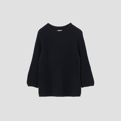 LINEN COTTON RIB JUMPER KNIT