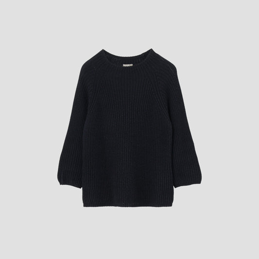 LINEN COTTON RIB JUMPER KNIT