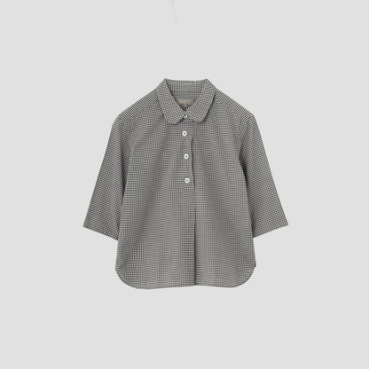 COTTON LINEN CHECK SHIRT
