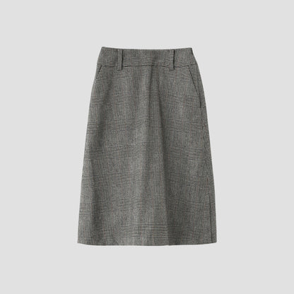 MULTI CHECK WOOL SKIRT