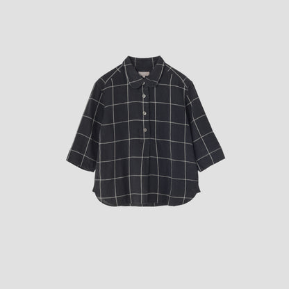 OVERSIZE CHECK LINEN SHIRT
