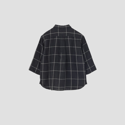 OVERSIZE CHECK LINEN SHIRT