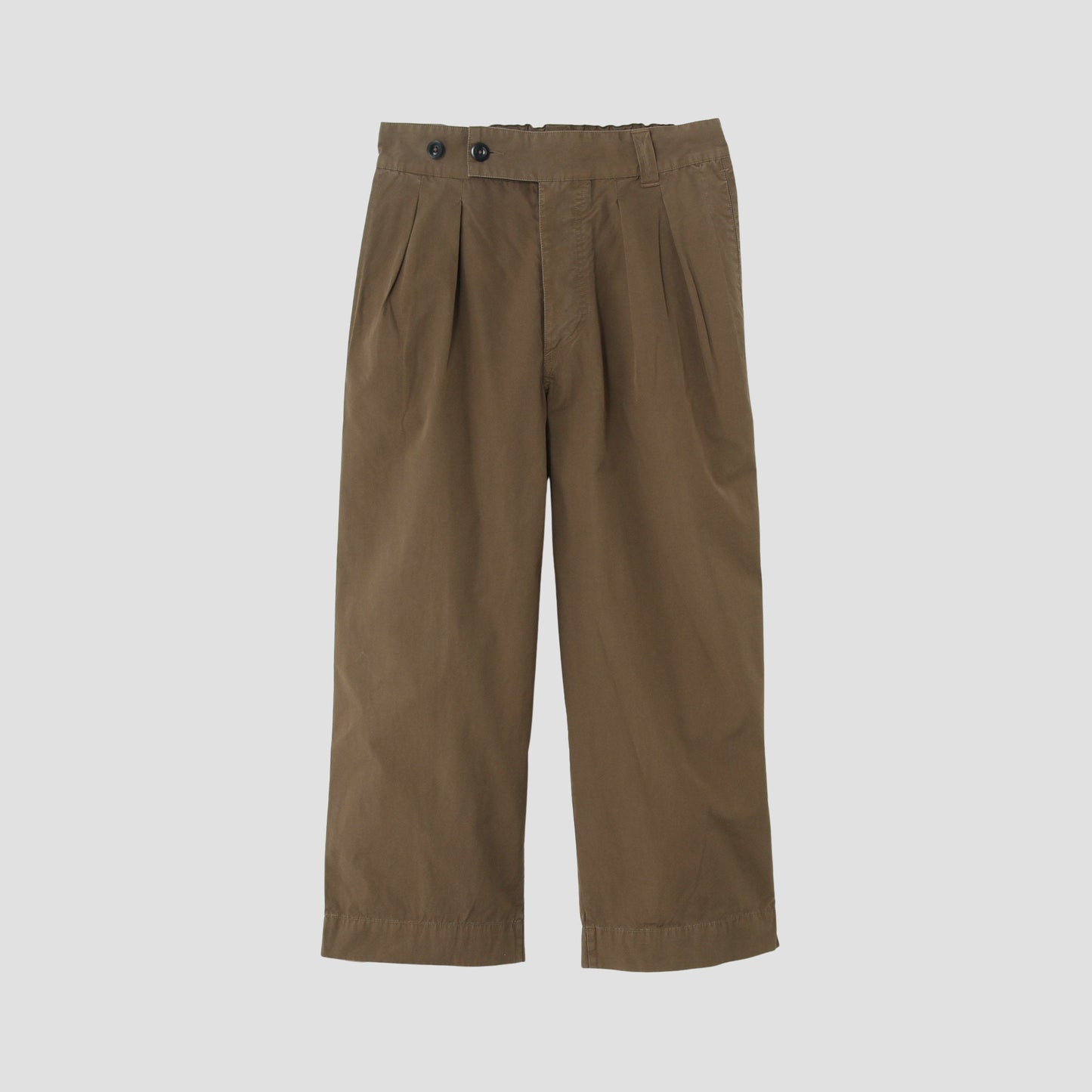 FINE COMPACT COTTON POPLIN TROUSERS