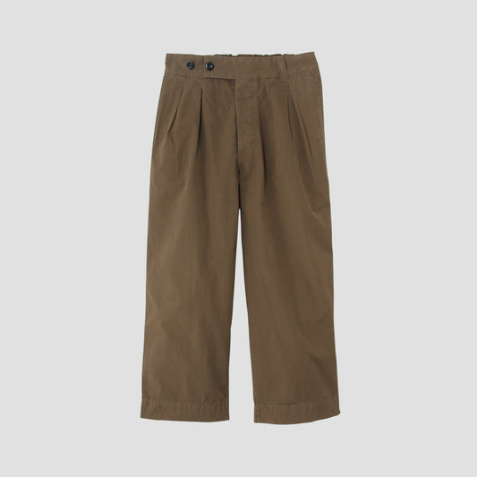 FINE COMPACT COTTON POPLIN TROUSERS