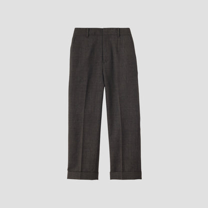 LARGE PRINCE OF WALES CHECK WOOL TROUSERS