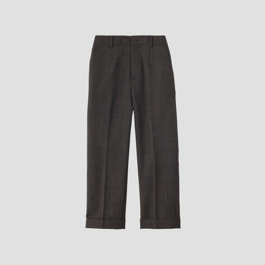 LARGE PRINCE OF WALES CHECK WOOL TROUSERS