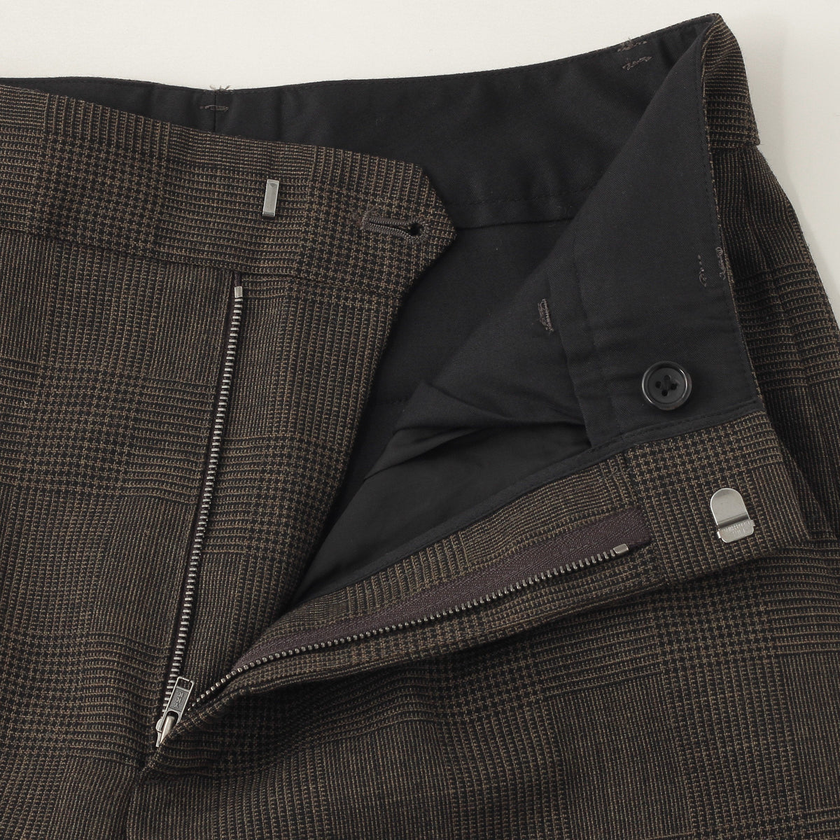 LARGE PRINCE OF WALES CHECK WOOL TROUSERS