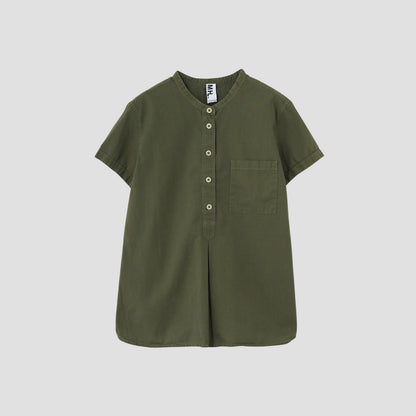 GARMENT DYE COTTON LINEN  SHIRT