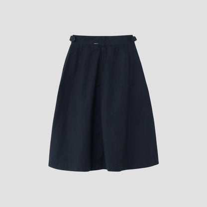COTTON LINEN TOUGH POPLIN SKIRT