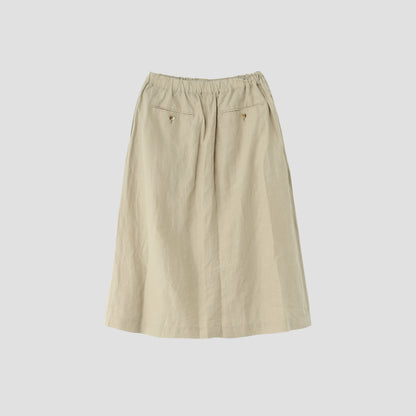 DENSE FINE LINEN POPLIN SKIRT