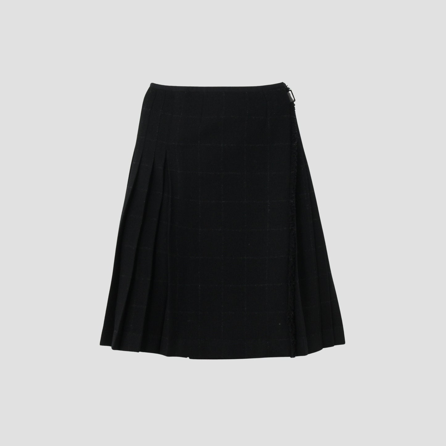 BLACK WINDOWPANE CHECK SKIRT