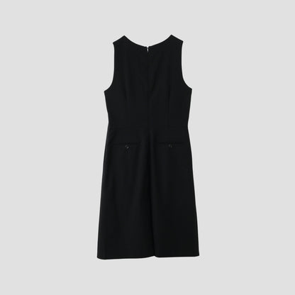 MILLED WOOL TWILL DRESS