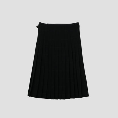 BLACK WINDOWPANE CHECK SKIRT