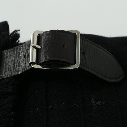 BLACK WINDOWPANE CHECK SKIRT