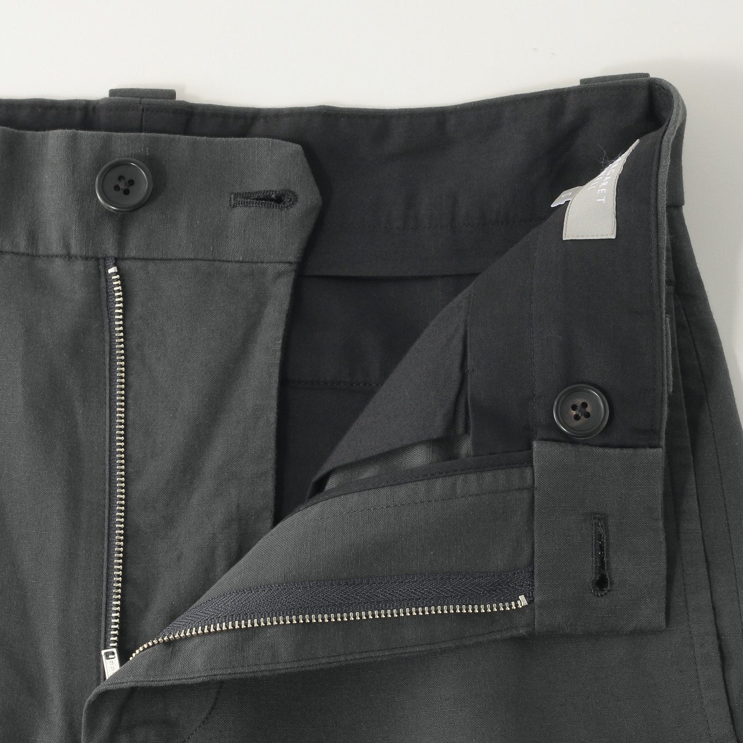 COTTON LINEN OXFORD TROUSERS