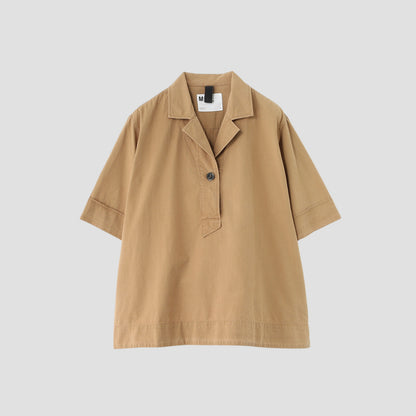SANDED COTTON LINEN SHIRT