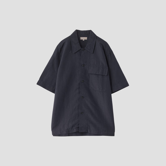 PLAIN WEAVE COTTON LINEN SHIRT