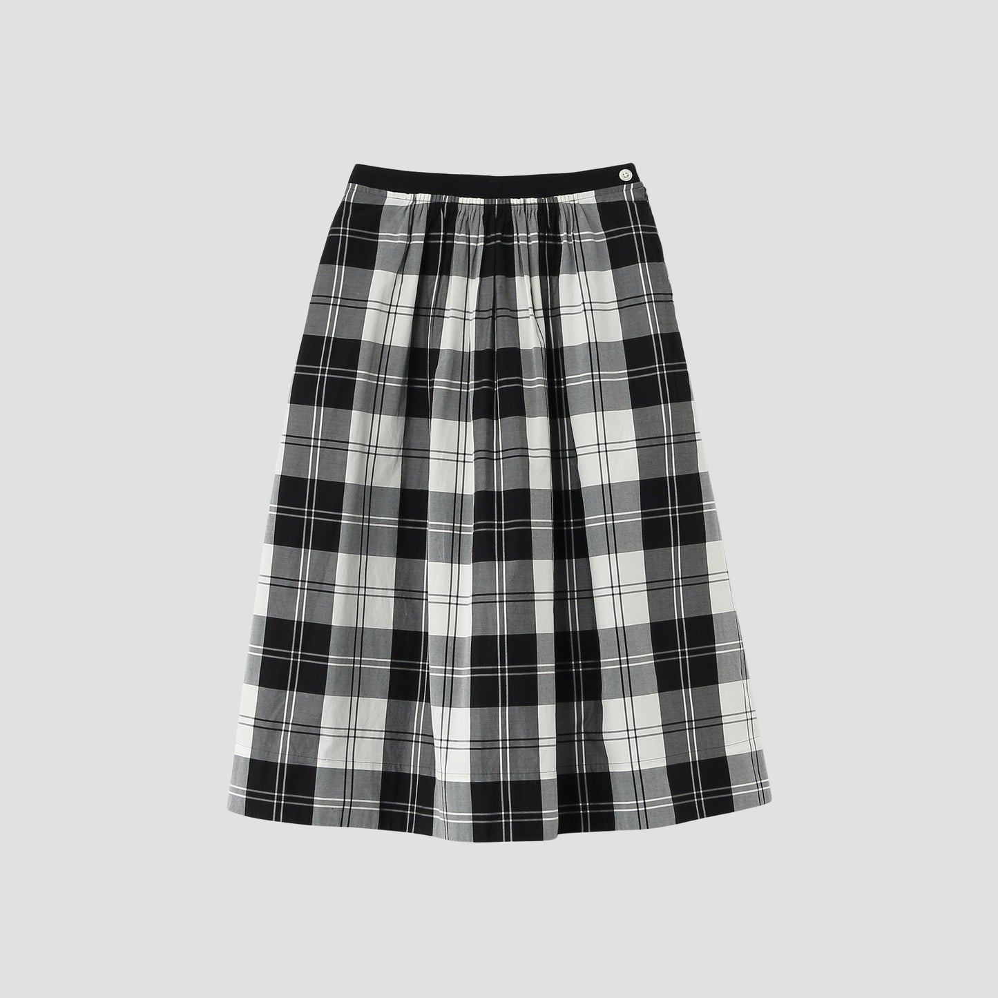 MONO CHECK SILK COTTON SKIRT