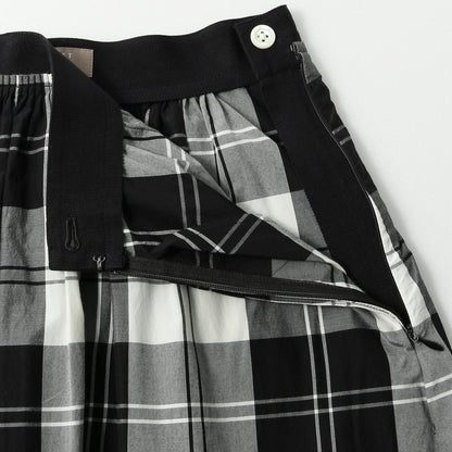 MONO CHECK SILK COTTON SKIRT
