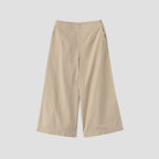 WASHED YARN DYE COTTON POPLIN TROUSERS