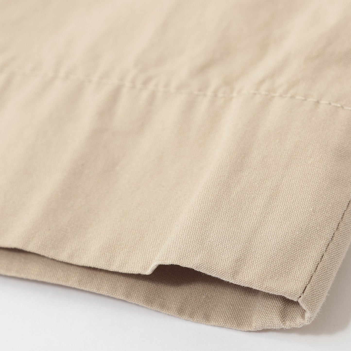 WASHED YARN DYE COTTON POPLIN TROUSERS