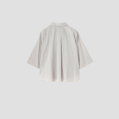 FINE STRIPE COTTON SILK SHIRT
