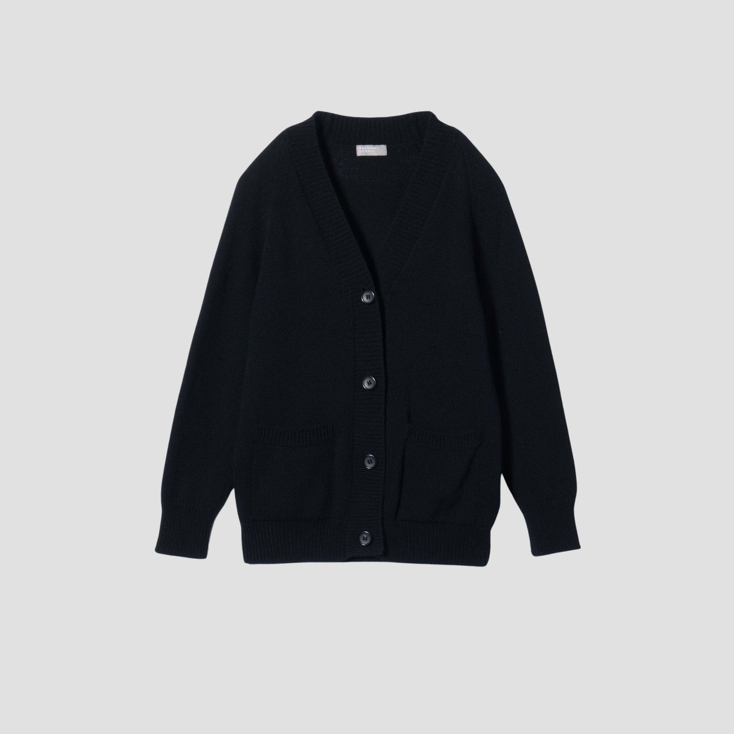 RIB COLLAR CARDIGAN KNIT