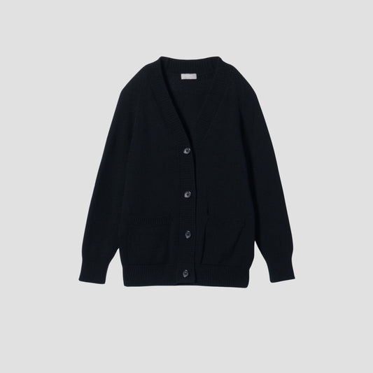 RIB COLLAR CARDIGAN KNIT