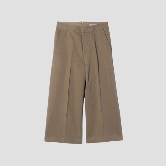 LINEN COTTON TWILL TROUSERS