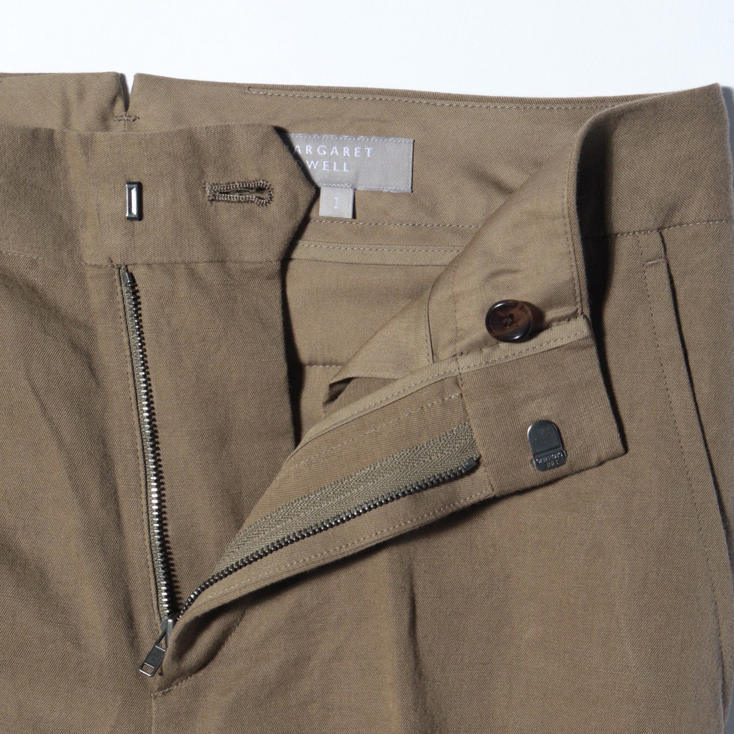 LINEN COTTON TWILL TROUSERS