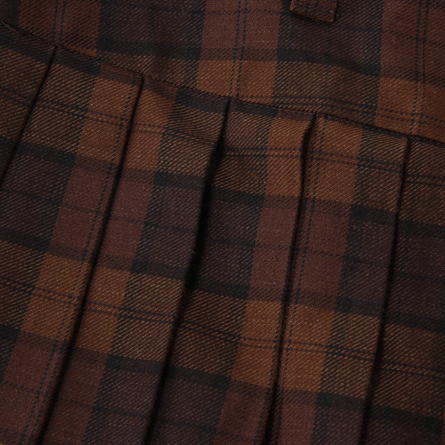CHECK WOOL LINEN BLEND SKIRT
