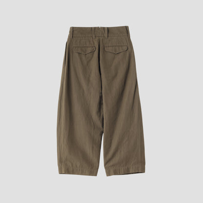 HIGH TWIST LINEN COTTON TWILL TROUSERS