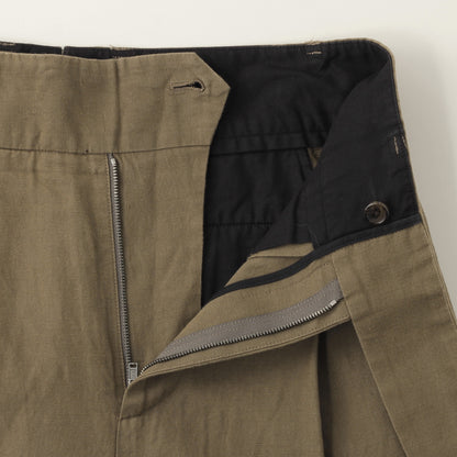 HIGH TWIST LINEN COTTON TWILL TROUSERS