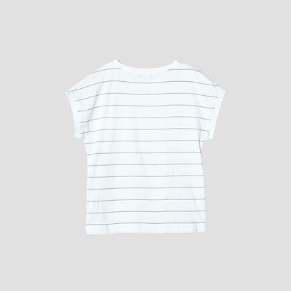 COTTON STRIPE SLOUCHY T SHIRT JERSEY