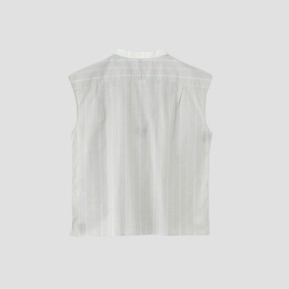 WIDE PJ STRIPE COTTON LINEN SHIRT