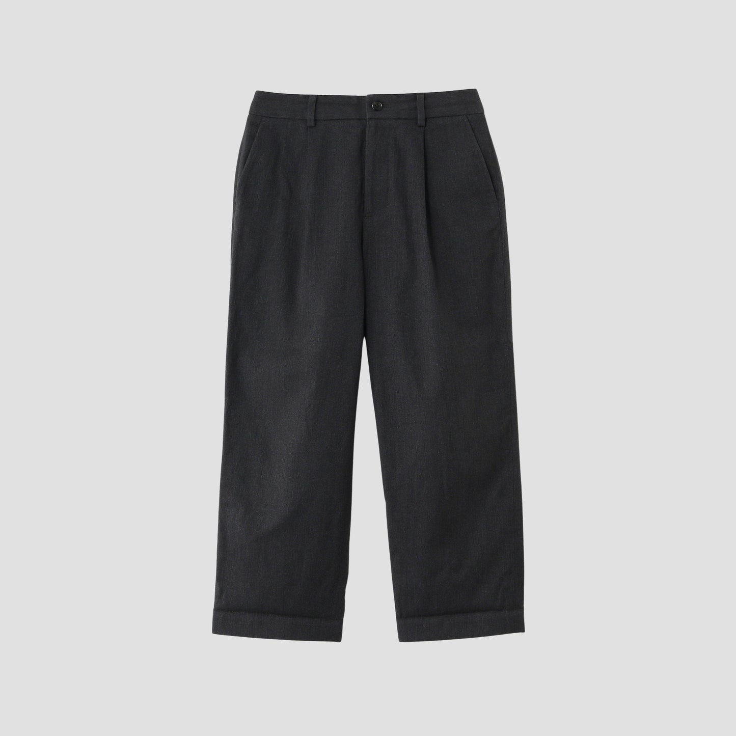 BRUSHED COTTON WOOL TROUSERS