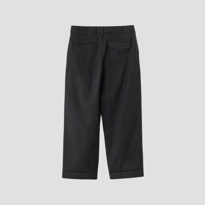 BRUSHED COTTON WOOL TROUSERS