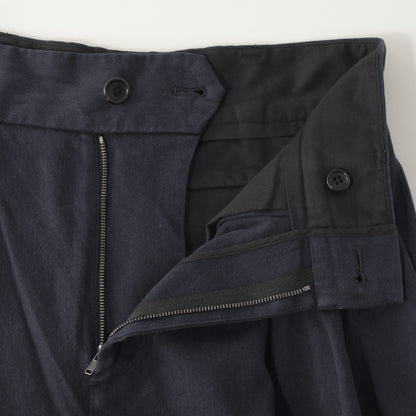 YARN DYE HEAVY COTTON TWILL TROUSERS