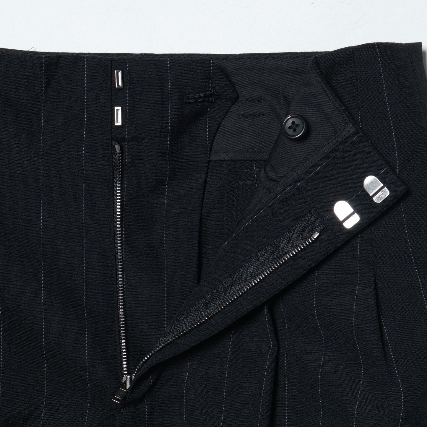 WIDE PINSTRIPE WOOL TROUSERS