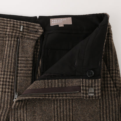 CHECK WOOL TROUSER TROUSERS
