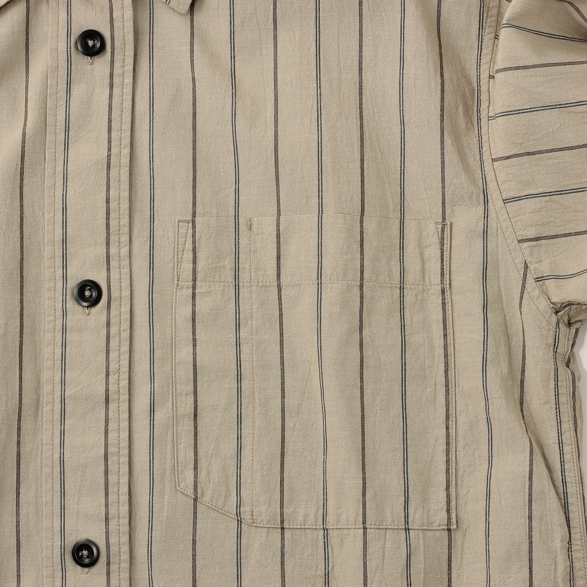 WIDE STRIPE COTTON LINEN SHIRT