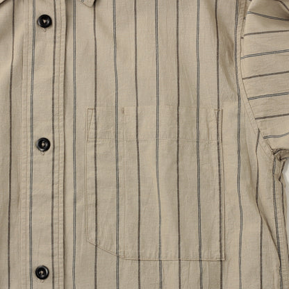 WIDE STRIPE COTTON LINEN SHIRT