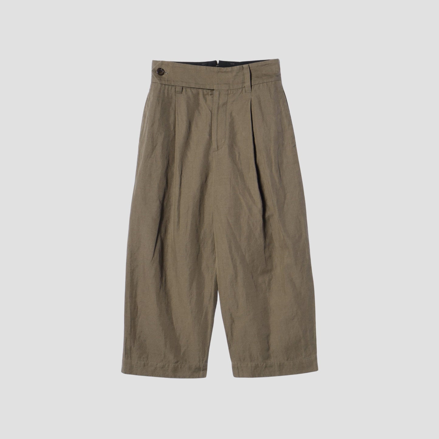 HIGH TWIST LINEN COTTON TWILL TROUSERS