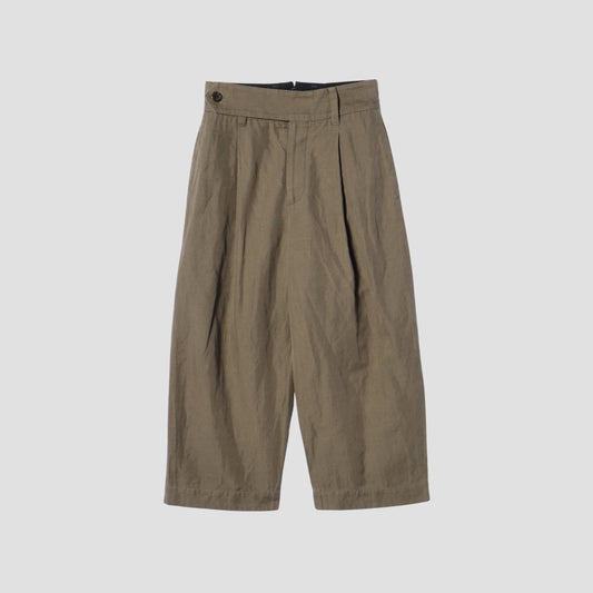 HIGH TWIST LINEN COTTON TWILL TROUSERS