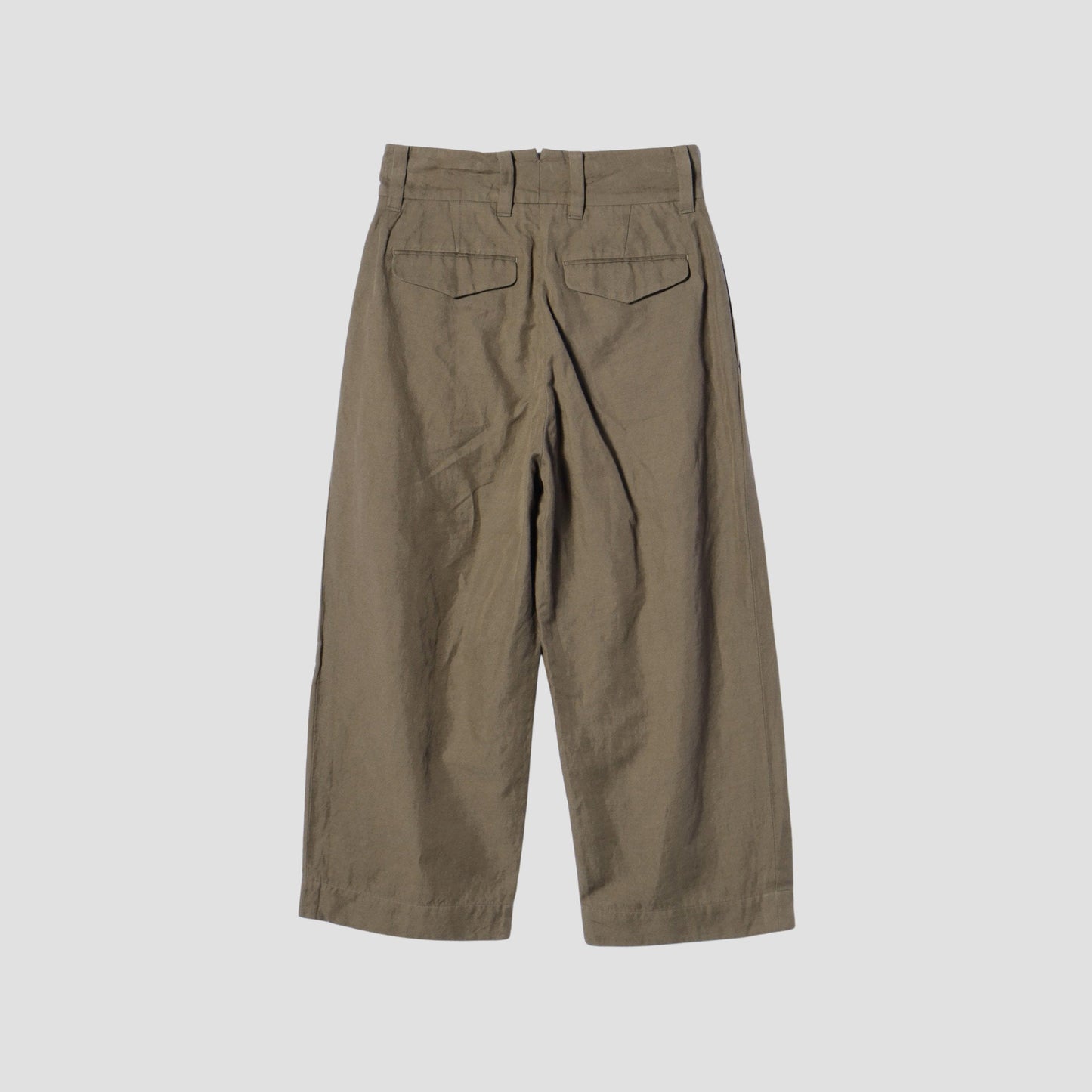 HIGH TWIST LINEN COTTON TWILL TROUSERS