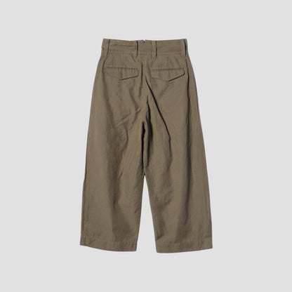 HIGH TWIST LINEN COTTON TWILL TROUSERS